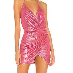 SUPERDOWN formal dress pink metallic
